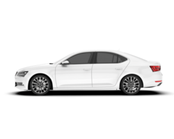 White modern car isolated on transparent background. 3d rendering - illustration png