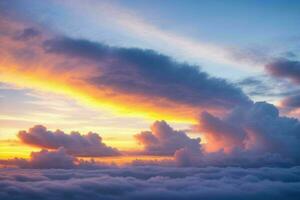 Cloudy sky at sunrise background. AI Generative Pro Photo