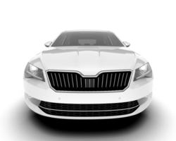 White modern car isolated on transparent background. 3d rendering - illustration png