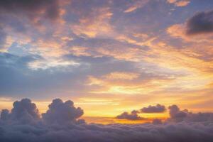 Cloudy sky at sunrise background. AI Generative Pro Photo