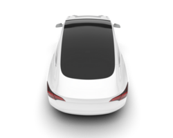 White modern car isolated on transparent background. 3d rendering - illustration png