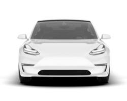 White modern car isolated on transparent background. 3d rendering - illustration png