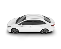 White modern car isolated on transparent background. 3d rendering - illustration png