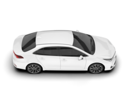 White modern car isolated on transparent background. 3d rendering - illustration png