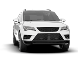 White modern car isolated on transparent background. 3d rendering - illustration png