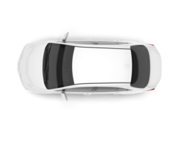 White modern car isolated on transparent background. 3d rendering - illustration png