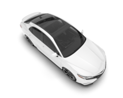 White modern car isolated on transparent background. 3d rendering - illustration png