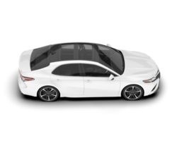 White modern car isolated on transparent background. 3d rendering - illustration png