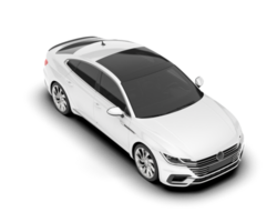 White modern car isolated on transparent background. 3d rendering - illustration png