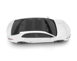 White modern car isolated on transparent background. 3d rendering - illustration png