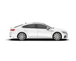 White modern car isolated on transparent background. 3d rendering - illustration png