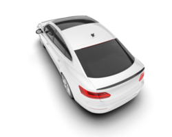 White modern car isolated on transparent background. 3d rendering - illustration png