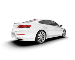 White modern car isolated on transparent background. 3d rendering - illustration png