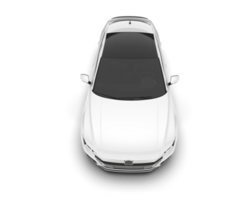 White modern car isolated on transparent background. 3d rendering - illustration png