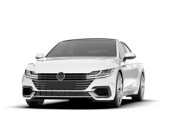 White modern car isolated on transparent background. 3d rendering - illustration png