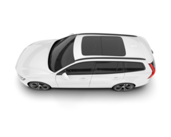 White modern car isolated on transparent background. 3d rendering - illustration png