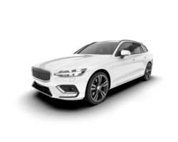 blanc moderne voiture isolé sur transparent Contexte. 3d le rendu - illustration png