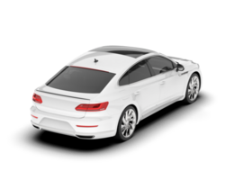 White modern car isolated on transparent background. 3d rendering - illustration png