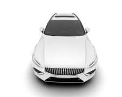 White modern car isolated on transparent background. 3d rendering - illustration png