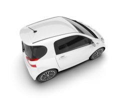 White city car isolated on transparent background. 3d rendering - illustration png