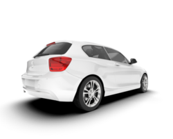 White city car isolated on transparent background. 3d rendering - illustration png