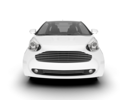 White city car isolated on transparent background. 3d rendering - illustration png