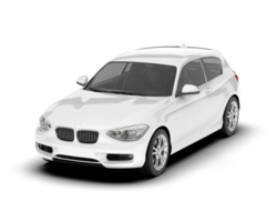 White city car isolated on transparent background. 3d rendering - illustration png