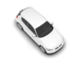 White city car isolated on transparent background. 3d rendering - illustration png