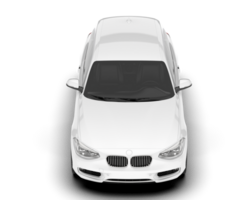 White city car isolated on transparent background. 3d rendering - illustration png