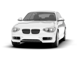 White city car isolated on transparent background. 3d rendering - illustration png