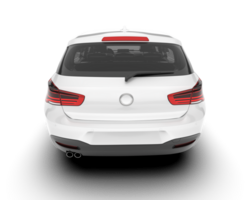 White city car isolated on transparent background. 3d rendering - illustration png