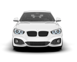 White city car isolated on transparent background. 3d rendering - illustration png