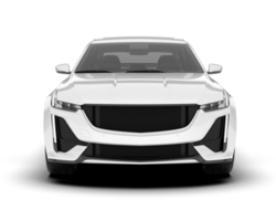 White city car isolated on transparent background. 3d rendering - illustration png