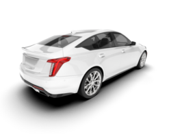 White city car isolated on transparent background. 3d rendering - illustration png