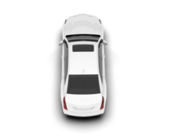 White city car isolated on transparent background. 3d rendering - illustration png