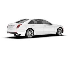 White city car isolated on transparent background. 3d rendering - illustration png