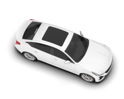 White city car isolated on transparent background. 3d rendering - illustration png