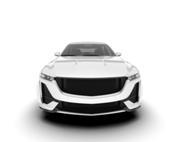 White city car isolated on transparent background. 3d rendering - illustration png