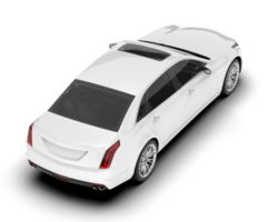 White city car isolated on transparent background. 3d rendering - illustration png