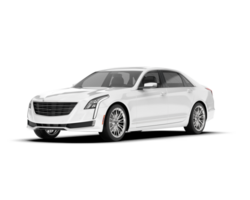 White city car isolated on transparent background. 3d rendering - illustration png