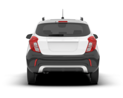 White city car isolated on transparent background. 3d rendering - illustration png