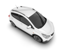 White city car isolated on transparent background. 3d rendering - illustration png