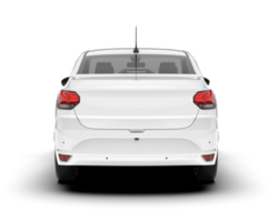 White city car isolated on transparent background. 3d rendering - illustration png