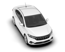 White city car isolated on transparent background. 3d rendering - illustration png