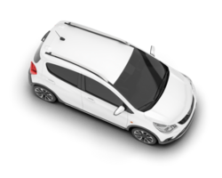 White city car isolated on transparent background. 3d rendering - illustration png