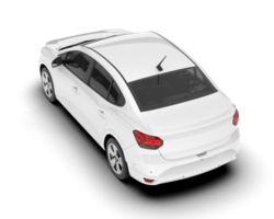 White city car isolated on transparent background. 3d rendering - illustration png