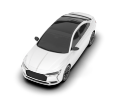 White city car isolated on transparent background. 3d rendering - illustration png