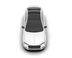 White city car isolated on transparent background. 3d rendering - illustration png