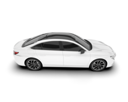 White city car isolated on transparent background. 3d rendering - illustration png