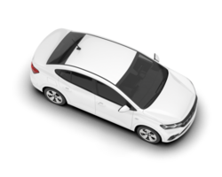 White city car isolated on transparent background. 3d rendering - illustration png